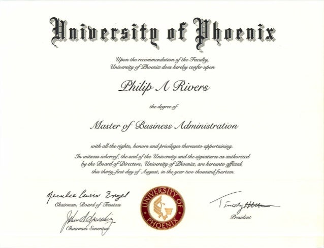 MBA Degree Certificate