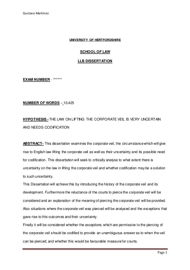 llb law dissertation