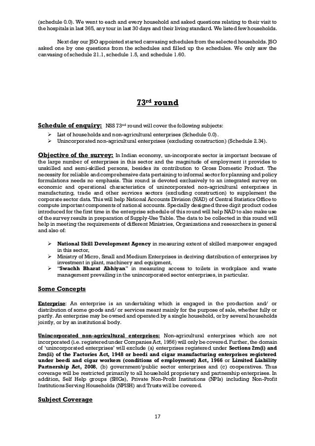 national sample survey reports satyakii internship report national sample survey reports satyakii internship report