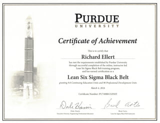 Purdue Black Belt Cert