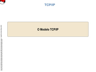 CoreLinuxforRedHatandFedoralearningunderGNUFreeDocumentationLicense-Copyleft(c)AcácioOliveira2012
Everyoneispermittedtocopyanddistributeverbatimcopiesofthislicensedocument,changingisallowed
TCP/IP
O Modelo TCP/IP
 