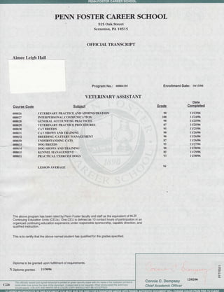 send a document as a pdf when penn foster