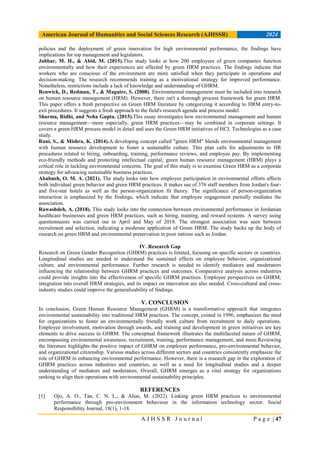 A Review on Impact of Green Human Resource Management (GHRM) on ...