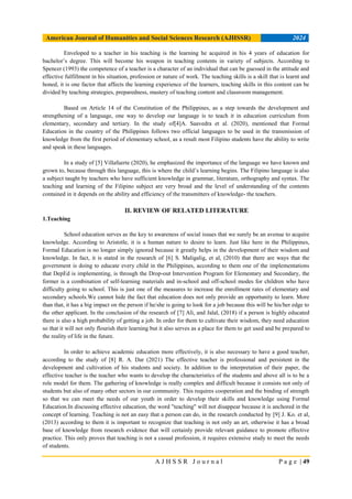 The Teaching Ability of Pre-Service Teachers in Filipino Subject | PDF