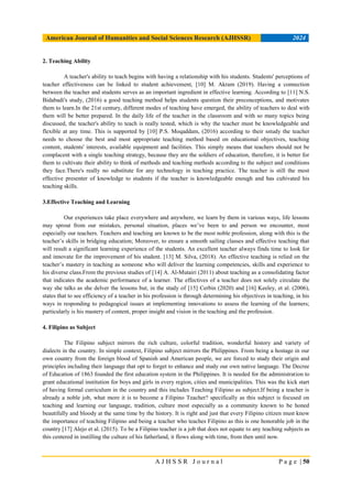 The Teaching Ability of Pre-Service Teachers in Filipino Subject | PDF