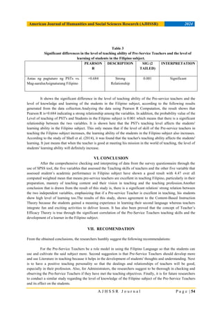The Teaching Ability of Pre-Service Teachers in Filipino Subject | PDF