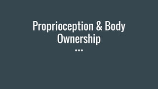 Proprioception & Body
Ownership
 