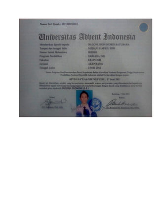 Certificate of Bachelor Degree