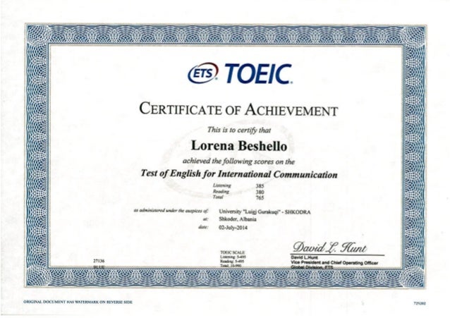 Toeic Certificate Indonesia Toeic Certificate Indonesia