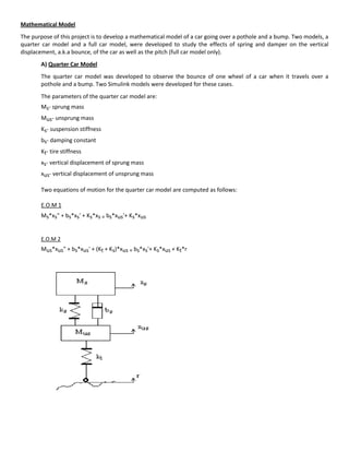 Four-Wheel Vehicle Suspension Model | PDF