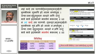 Mr Nanda Mohan Shenoy
CDPSE, CISA ,CAIIB
<11>
िाहं िन्दे ति चरणयोर्दािन्र्दिमर्दिन्र्दिहेतोः
क
ु म्भीपाक
ं गुरुमवप हरे िारक
ं िापिेतुम् ।
रम्या रामा मृदुतिुलता िन्दिे िावप रन्तुं
भािे भािे हृदयभििे भाियेयं भिन्तम् ॥ ४॥
ि अहं िन्दे ति चरणयो: र्दि​न्र्दिं अर्दिन्र्दिहेतोः
क
ु म्भीपाक
ं गुरुं अवप हरे िारक
ं ि अपिेतुम् ।
रम्या: रामा: मृदुतिुलता: िन्दिे ि अवप रन्तुं
भािे भािे हृदयभििे भाियेयं भिन्तम् ॥ ४॥
७६-८१
छन्दस ् -
17-अत्यजष्ि
 