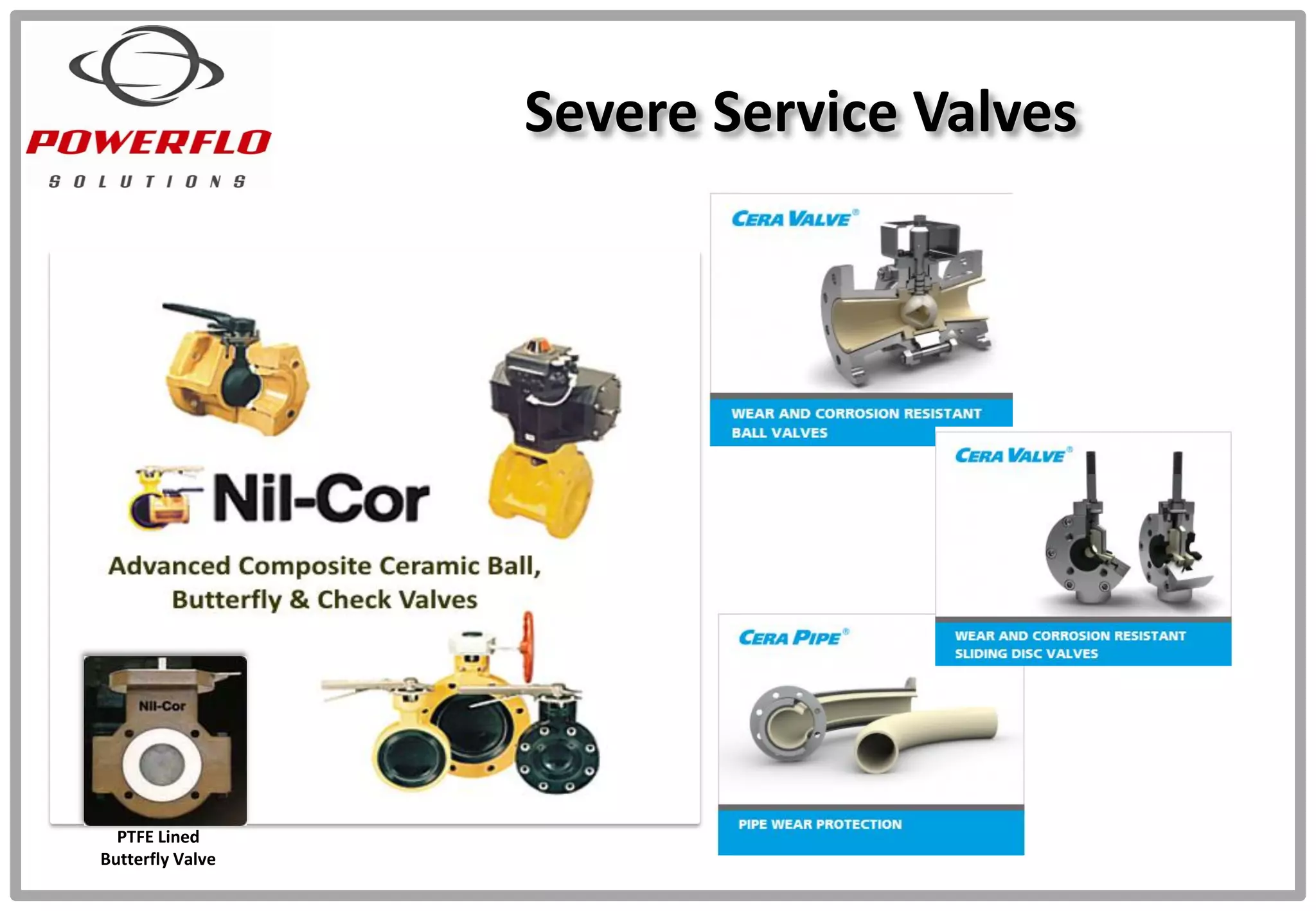 Severe Service Valves
PTFE Lined
Butterfly Valve
 