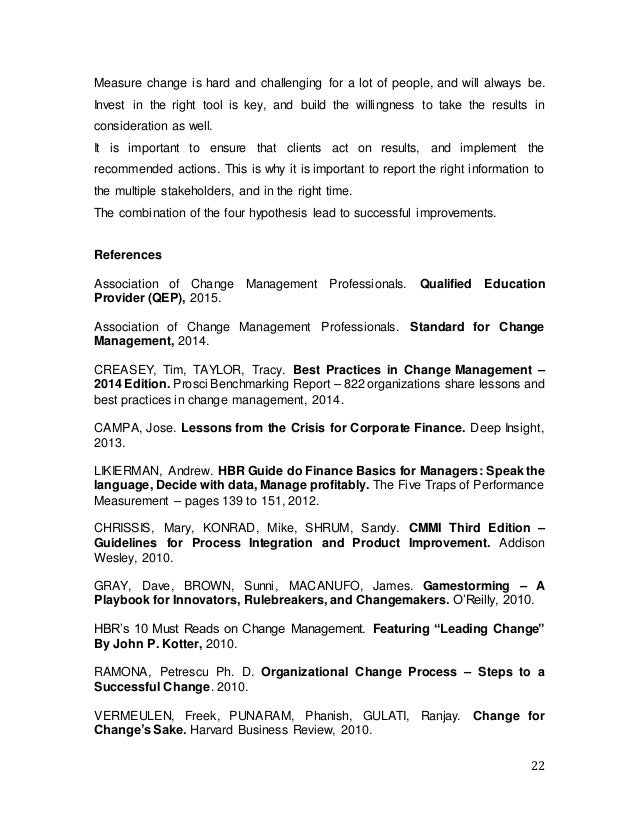 change management cover letter