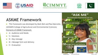 ASKME Framework
 This framework was developed by Mark Bell and Paul Marcotte,
(UCDAVIS College of Agricultural and Enviro...