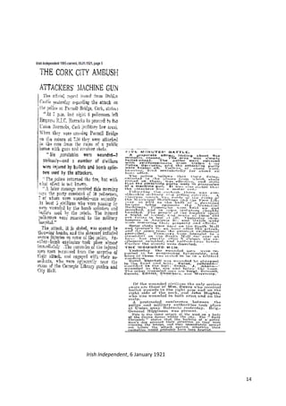 14
Irish Independent, 6 January 1921
 