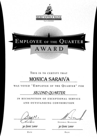 Employee of the quarter