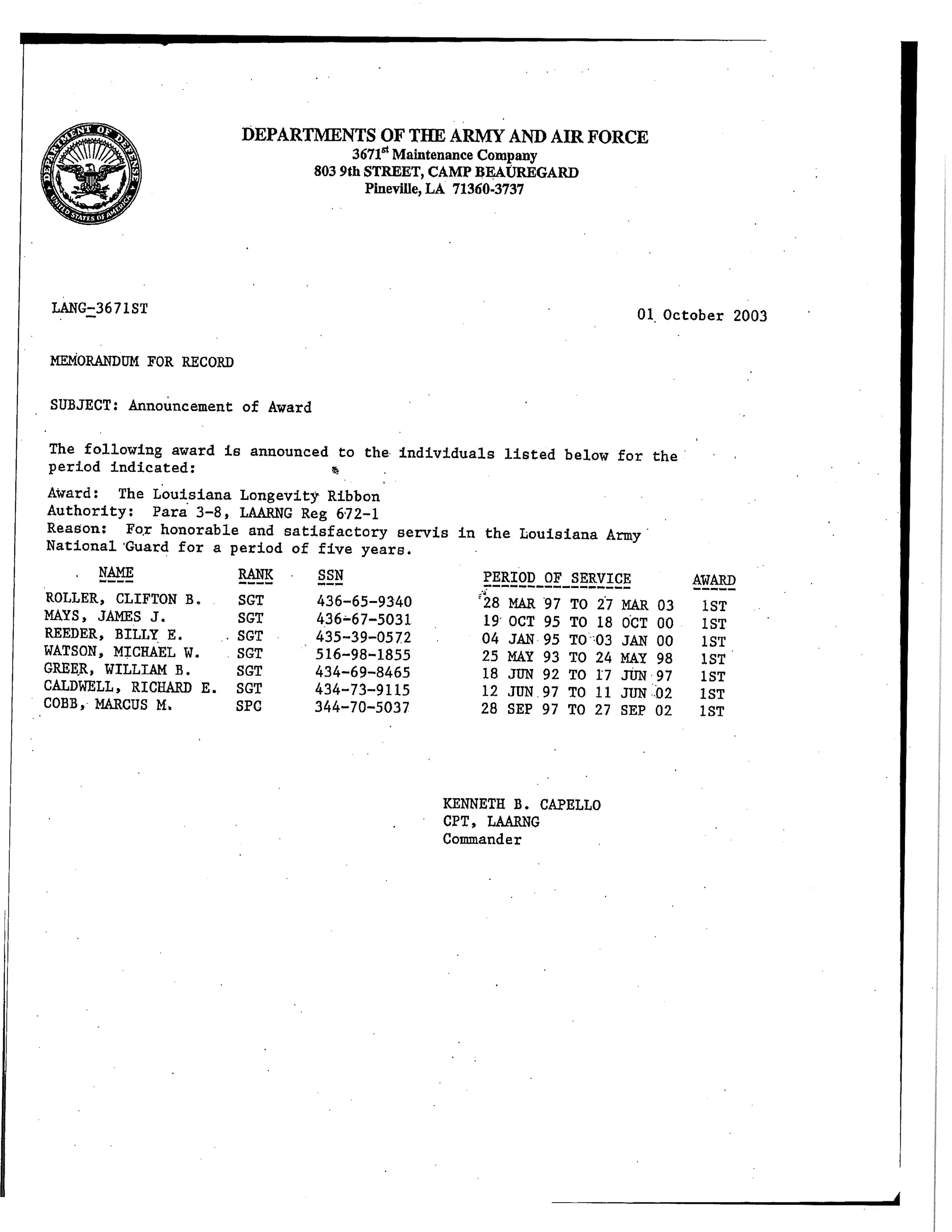 awards and credentials