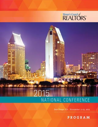 2015
NATIONAL CONFERENCE
San Diego, CA | November 11-15, 2015
P R O G R A M
 