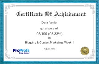 Denis Venter-111512819 - Blogging Week 1