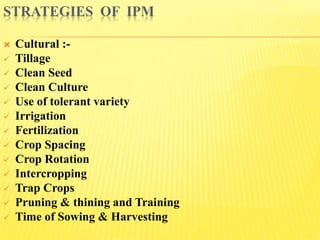 ROLE OF INTEGRATED PESTS MANAGEMENT IN RICE CULTIVATION | PPTX