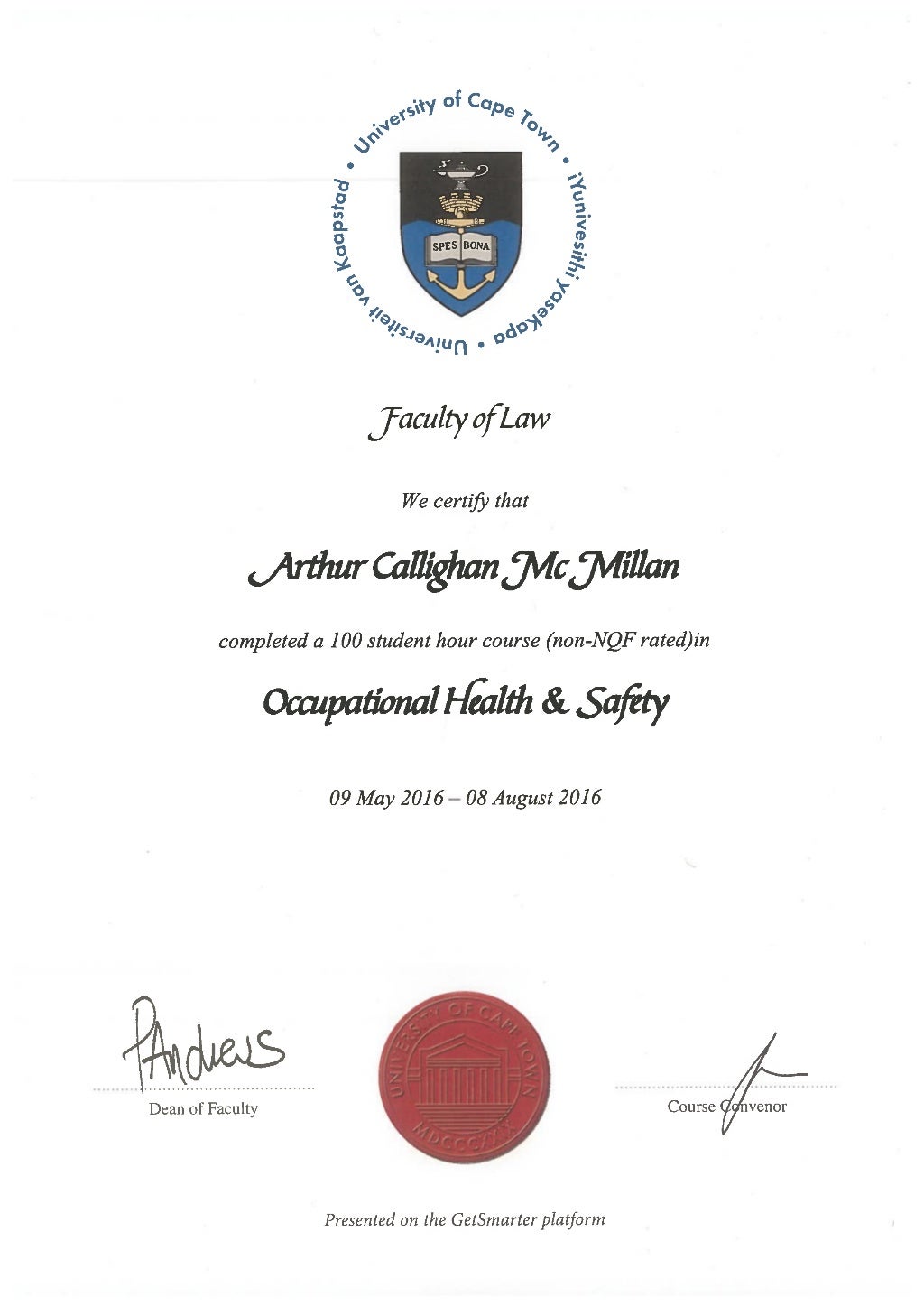 UCT CERTIFICATE uct-certificate