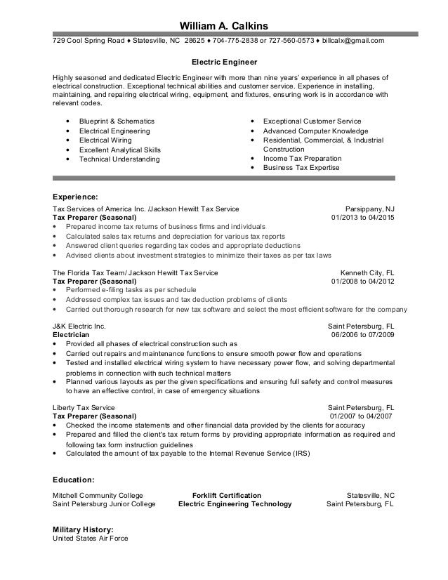 william a calkins resume 3 tax preparation resumes