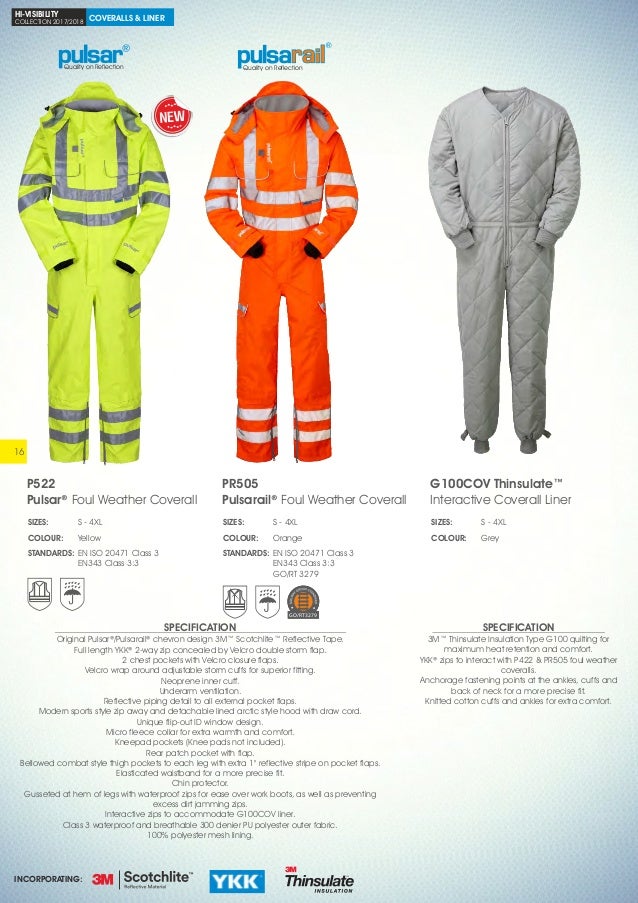 Personal Protective Equipment (PPE) Pulsar PR505 Rail Specification Foul Weather Coverall Medium