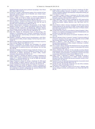 lipopolysaccharide-activated mouse peritoneal macrophages. Chem Pharm
Bull (Tokyo) 2009;57:957–64.
[11] Al-Harrasi A, Al-Saidi S. Phytochemical analysis of the essential oil from
botanically certified oleogum resin of Boswellia sacra (Omani Luban).
Molecules 2008;13:2181–9.
[12] Hamm S, Bleton J, Connan J, Tchapla A. A chemical investigation by
headspace SPME and GC-MS of volatile and semi-volatile terpenes in
various olibanum samples. Phytochemistry 2005;66:1499–514.
[13] Banno N, Akihisa T, Yasukawa K, Tokuda H, Tabata K, Nakamura Y, et al.
Anti-inflammatory activities of the triterpene acids from the resin of
Boswellia carteri. J Ethnopharmacol 2006;107:249–53.
[14] Chinese Pharmacopoeia Commission. Pharmacopoeia of the People's
Republic of China, vol. I, vol. 1. Beijing: China Medical Science Press; 2010.
[15] European Scientific Cooperative on Phytotherapy. Olibanum indicum.
ESCOP Monogr. Second Ed. Suppl. 2009. ESCOP & Thieme; 2009. p. 184–97.
[16] Tucker A. Frankincense and myrrh. Econ Bot 1986;40:425–33.
[17] Olsen RW, Sieghart W. International Union of Pharmacology. LXX.
Subtypes of γ-aminobutyric acid A receptors: classification on the basis
of subunit composition, pharmacology, and function. Update. Pharmacol
Rev 2008;60:243–60.
[18] Rudolph U, Knoflach F. Beyond classical benzodiazepines: novel thera-
peutic potential of GABAA receptor subtypes. Nat Rev Drug Discov 2011;
10:685–97.
[19] Baburin I, Beyl S, Hering S. Automated fast perfusion of Xenopus oocytes for
drug screening. Pflugers Arch 2006;453:117–23.
[20] Potterat O, Hamburger M. Concepts and technologies for tracking
bioactive compounds in natural product extracts: generation of libraries,
and hyphenation of analytical processes with bioassays. Nat Prod Rep
2013;30:546.
[21] Schramm A, Ebrahimi SN, Raith M, Zaugg J, Rueda DC, Hering S, et al.
Phytochemical profiling of Curcuma kwangsiensis rhizome extract, and
identification of labdane diterpenoids as positive GABAA receptor
modulators. Phytochemistry 2013;96:318–29.
[22] Zaugg J, Eickmeier E, Ebrahimi SN, Baburin I, Hering S, Hamburger M.
Positive GABAA receptor modulators from Acorus calamus and structural
analysis of (+)-dioxosarcoguaiacol by 1D and 2D NMR and molecular
modeling. J Nat Prod 2011;74:1437–43.
[23] Zaugg J, Eickmeier E, Rueda DC, Hering S, Hamburger M. HPLC-based
activity profiling of Angelica pubescens roots for new positive GABAA
receptor modulators in Xenopus oocytes. Fitoterapia 2011;82:434–40.
[24] Zaugg J, Ebrahimi SN, Smiesko M, Baburin I, Hering S, Hamburger M.
Identification of GABAA receptor modulators in Kadsura longipedunculata
and assignment of absolute configurations by quantum-chemical ECD
calculations. Phytochemistry 2011;72:2385–95.
[25] Zaugg J, Baburin I, Strommer B, Kim H-J, Hering S, Hamburger M. HPLC-
based activity profiling: discovery of piperine as a positive GABA A
receptor modulator targeting a benzodiazepine-independent binding site.
J Nat Prod 2010;73:185–91.
[26] Li Y, Plitzko I, Zaugg J, Hering S, Hamburger M. HPLC-based activity
profiling for GABAA receptor modulators: a new dihydroisocoumarin from
Haloxylon scoparium. J Nat Prod 2010;73:768–70.
[27] Yang X, Baburin I, Plitzko I, Hering S, Hamburger M. HPLC-based activity
profiling for GABAA receptor modulators from the traditional Chinese
herbal drug Kushen (Sophora flavescens root). Mol Divers 2011;15:
361–72.
[28] Kim H, Baburin I, Khom S, Hering S, Hamburger M. HPLC-based activity
profiling approach for the discovery of GABAA receptor ligands using an
automated two microelectrode voltage clamp assay on Xenopus oocytes.
Planta Med 2008;74:521–6.
[29] González MA, Pérez-Guaita D, Correa-Royero J, Zapata B, Agudelo L, Mesa-
Arango A, et al. Synthesis and biological evaluation of dehydroabietic acid
derivatives. Eur J Med Chem 2010;45:811–6.
[30] Corsano S, Nicoletti R. The structure of incensole. Tetrahedron 1967;23:
1977–84.
[31] Belsner K, Büchele B, Werz U, Syrovets T, Simmet T. Structural analysis of
pentacyclic triterpenes from the gum resin of Boswellia serrata by NMR
spectroscopy. Magn Reson Chem 2003;41:115–22.
[32] Khom S, Baburin I, Timin EN, Hohaus A, Sieghart W, Hering S.
Pharmacological properties of GABAA receptors containing γ1 subunits.
Mol Pharmacol 2006;69:640–9.
[33] Lees G, Coyne L, Zheng J, Nicholson RA. Mechanisms for resin acid effects
on membrane currents and GABAA receptors in mammalian CNS. Environ
Toxicol Pharmacol 2004;15:61–9.
[34] Zheng J, Nicholson RA. Influence of two naturally occurring abietane
monocarboxylic acids (resin acids) and a chlorinated derivative on release
of the inhibitory neurotransmitter| γ-aminobutyric acid from trout brain
synaptosomes. Bull Environ Contam Toxicol 1996;56:114–20.
[35] Zaugg J, Khom S, Eigenmann D, Baburin I, Hamburger M, Hering S.
Identification and characterization of GABAA receptor modulatory
diterpenes from Biota orientalis that decrease locomotor activity in mice.
J Nat Prod 2011;74:1764–72.
[36] Pajouhesh H, Lenz GR. Medicinal chemical properties of successful central
nervous system drugs. NeuroRx 2005;2:541–53.
[37] Lipinski CA. Lead- and drug-like compounds: the rule-of-five revolution.
Drug Discov Today Technol 2004;1:337–41.
[38] San Feliciano A, Gordaliza M, Salinero M, del Corral J. Abietane acids:
sources, biological activities, and therapeutic uses. Planta Med 2007;59:
485–90.
34 D.C. Rueda et al. / Fitoterapia 99 (2014) 28–34
 