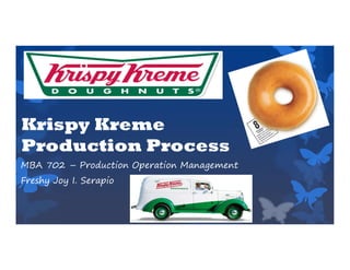 Krispy Kreme
Production Process
MBA 702 – Production Operation Management
Freshy Joy I. Serapio
 