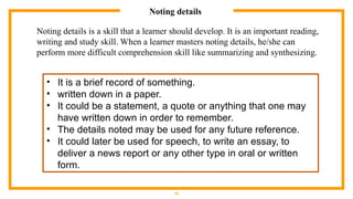 Noting Down Expanding Content of an Outline Week 3 4th Quarter | PPTX