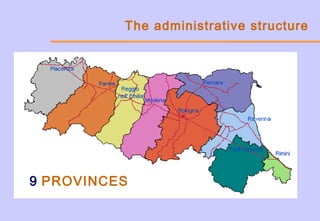 The administrative structure
9 PROVINCES
 