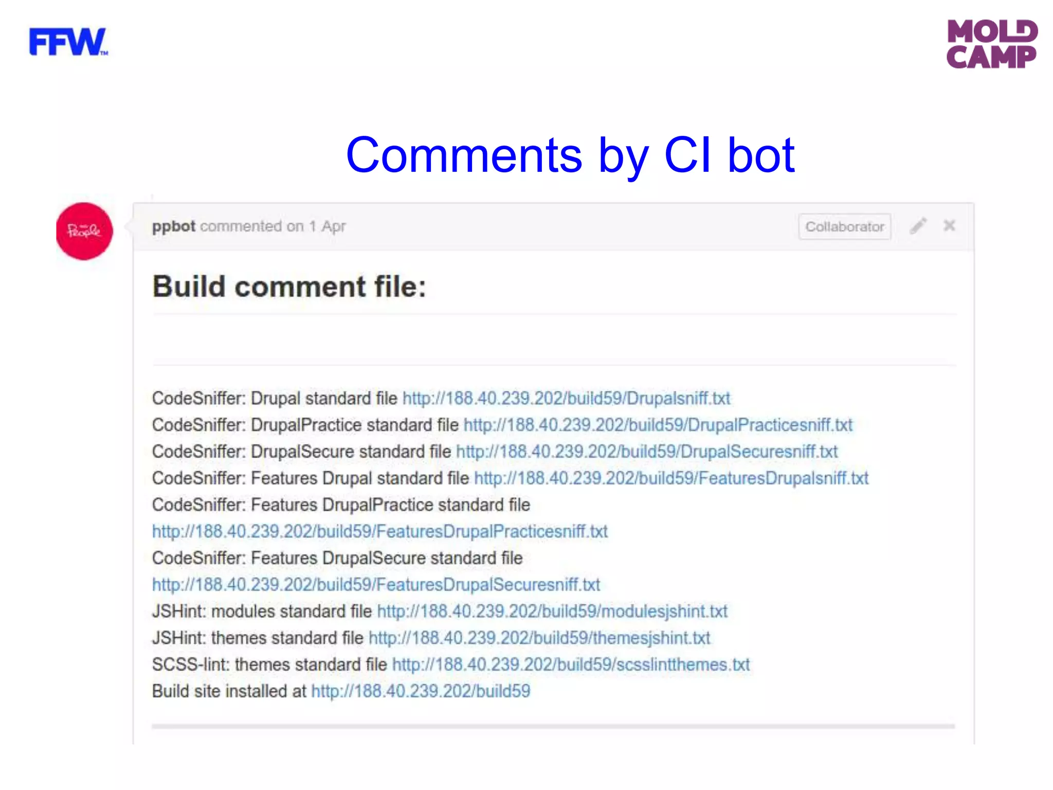 Comments by CI bot
 