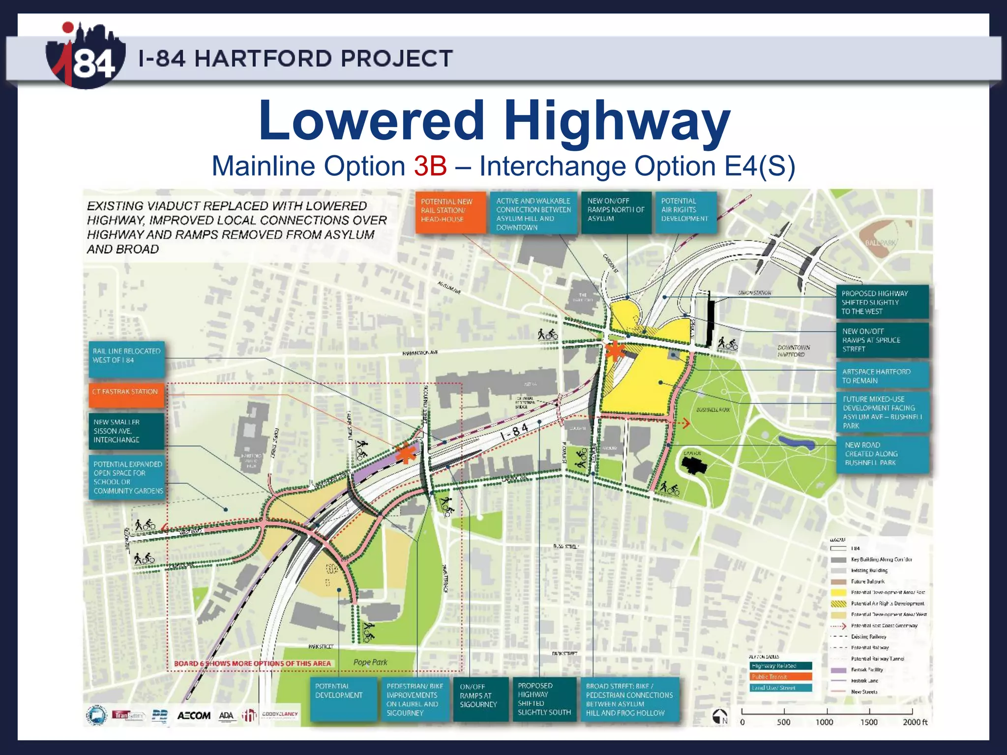 Lowered Highway
Mainline Option 3B – Interchange Option E4(S)
 