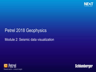 Schlumberger-Private
Petrel 2018 Geophysics
Module 2: Seismic data visualization
 