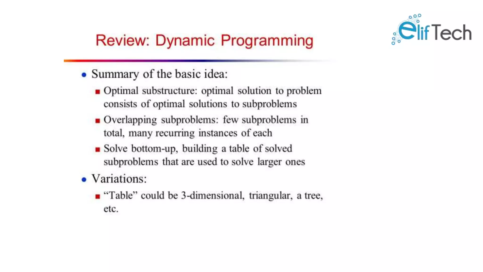 Dynamic programming - fundamentals review | PPT