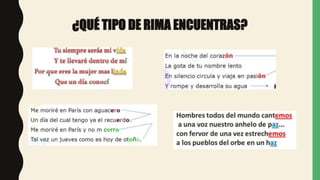 ¿QUÉ TIPO DE RIMA ENCUENTRAS?
 
