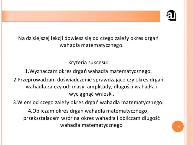 Od Czego Zależy Okres Drgań Wahadła
