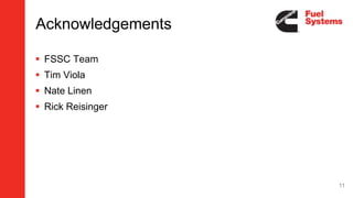 Acknowledgements
 FSSC Team
 Tim Viola
 Nate Linen
 Rick Reisinger
11
 