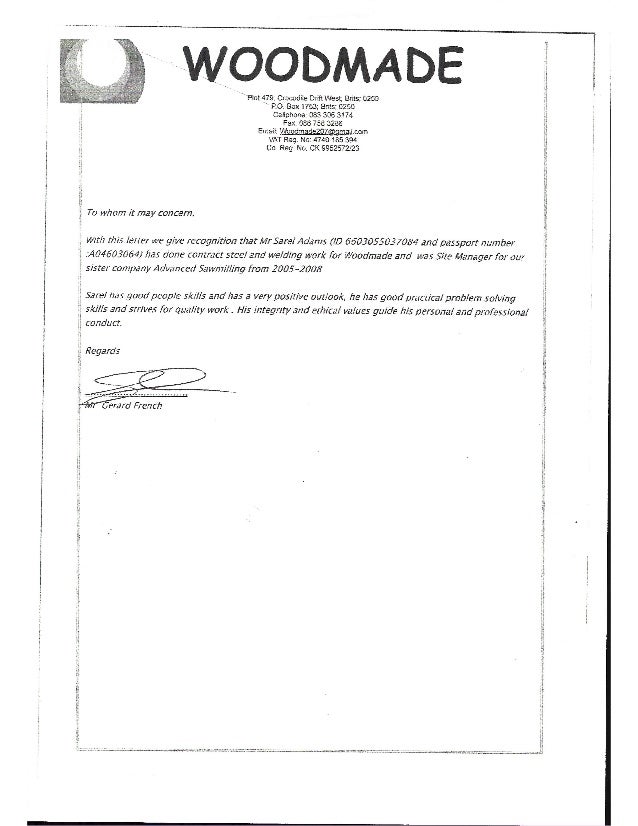 Ref letter Woodmade