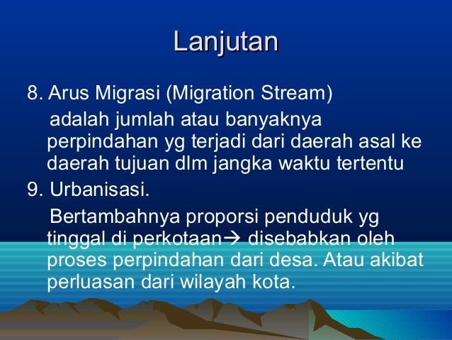 Migrasi Penduduk