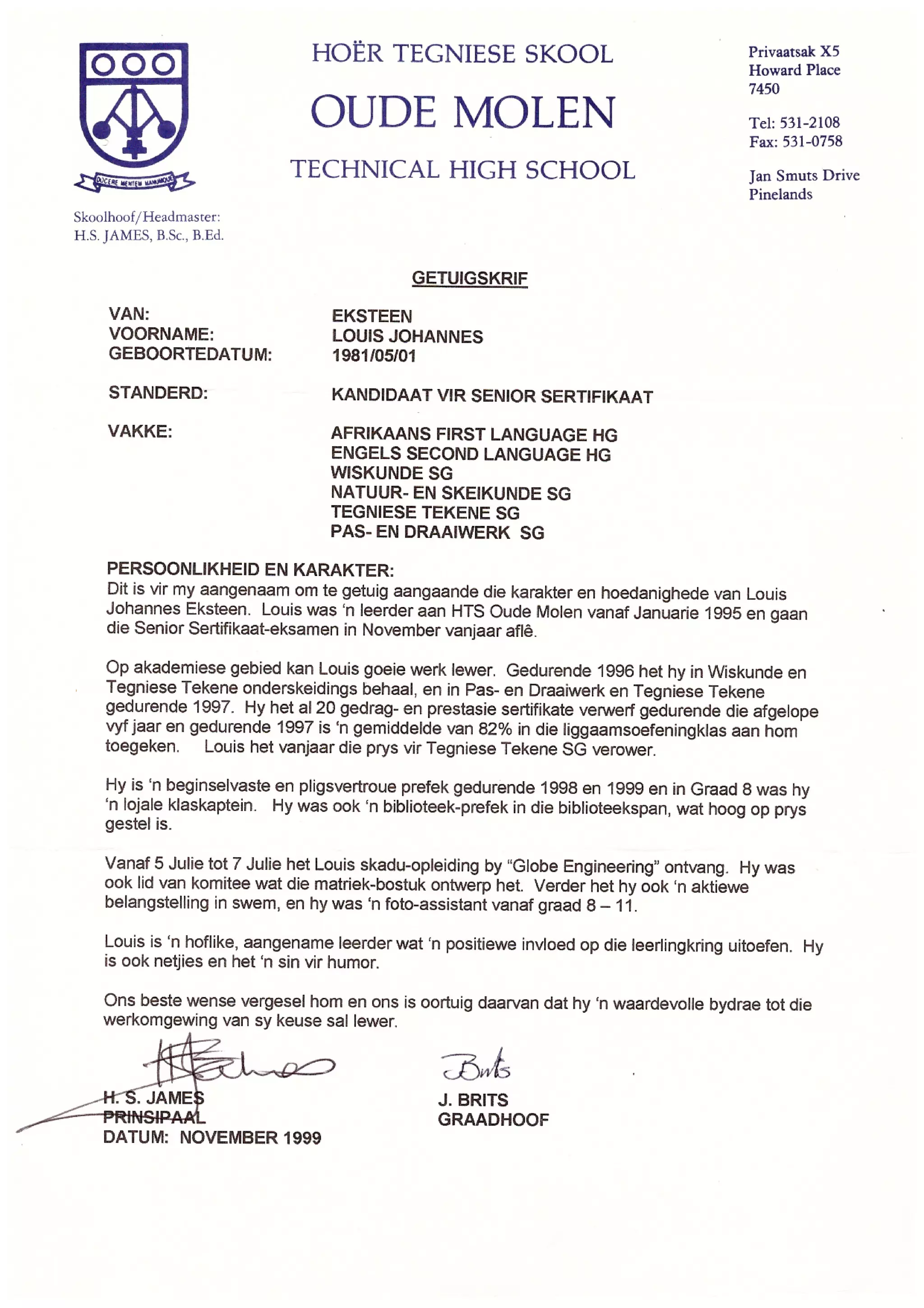 Reference Letter Oude Molen | PDF