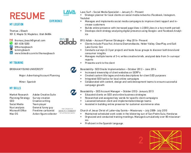 account planner resumes