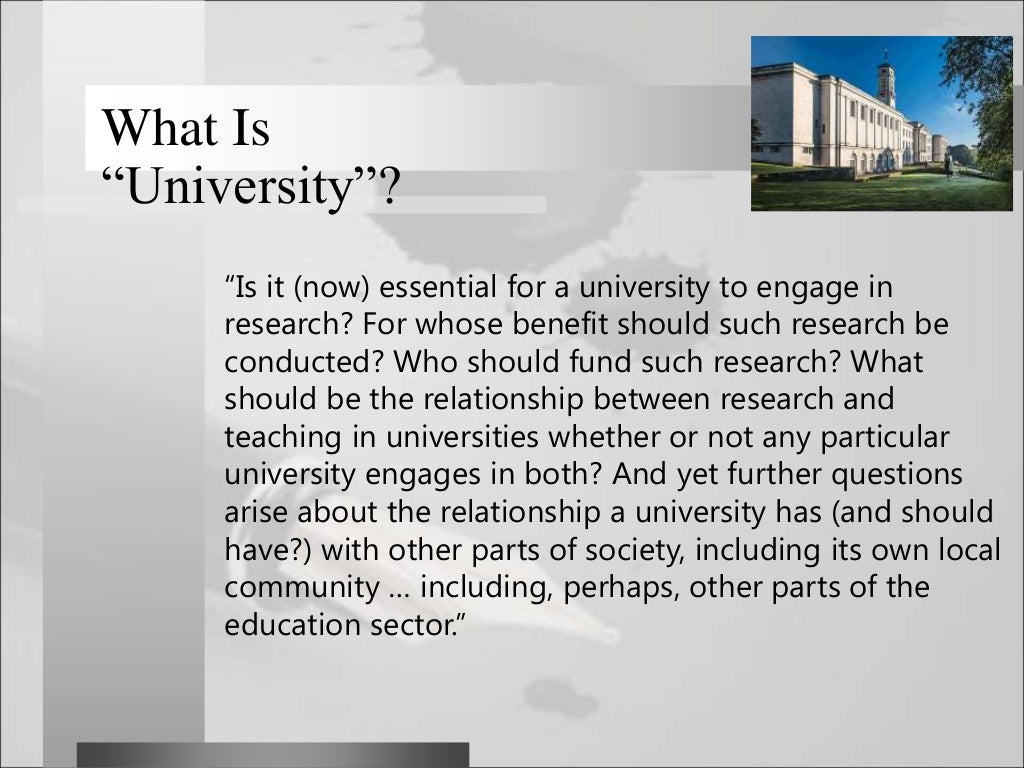 What Is "University"?