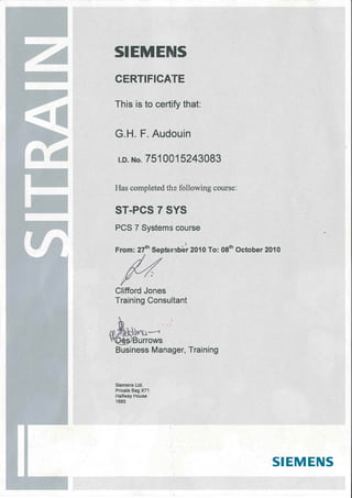 PCS7 Certification
