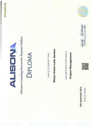 DIPLOMA IN PROJECT MANAGEMENT