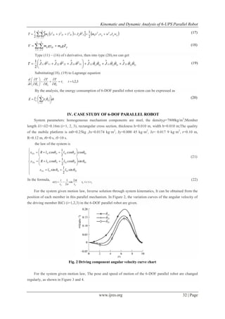Kinematic and Dynamic Analysis of 6-UPS Parallel Robot | PDF