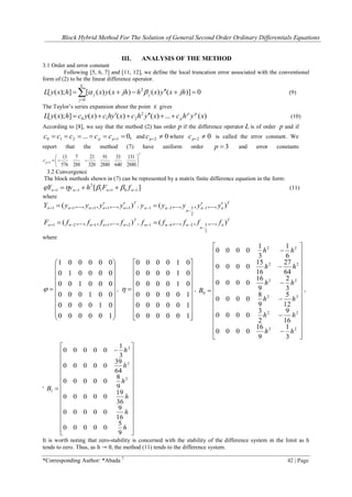 Block Hybrid Method for the Solution of General Second Order Ordinary ...