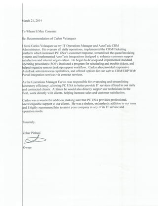 PC USA - letter of reccomendation 