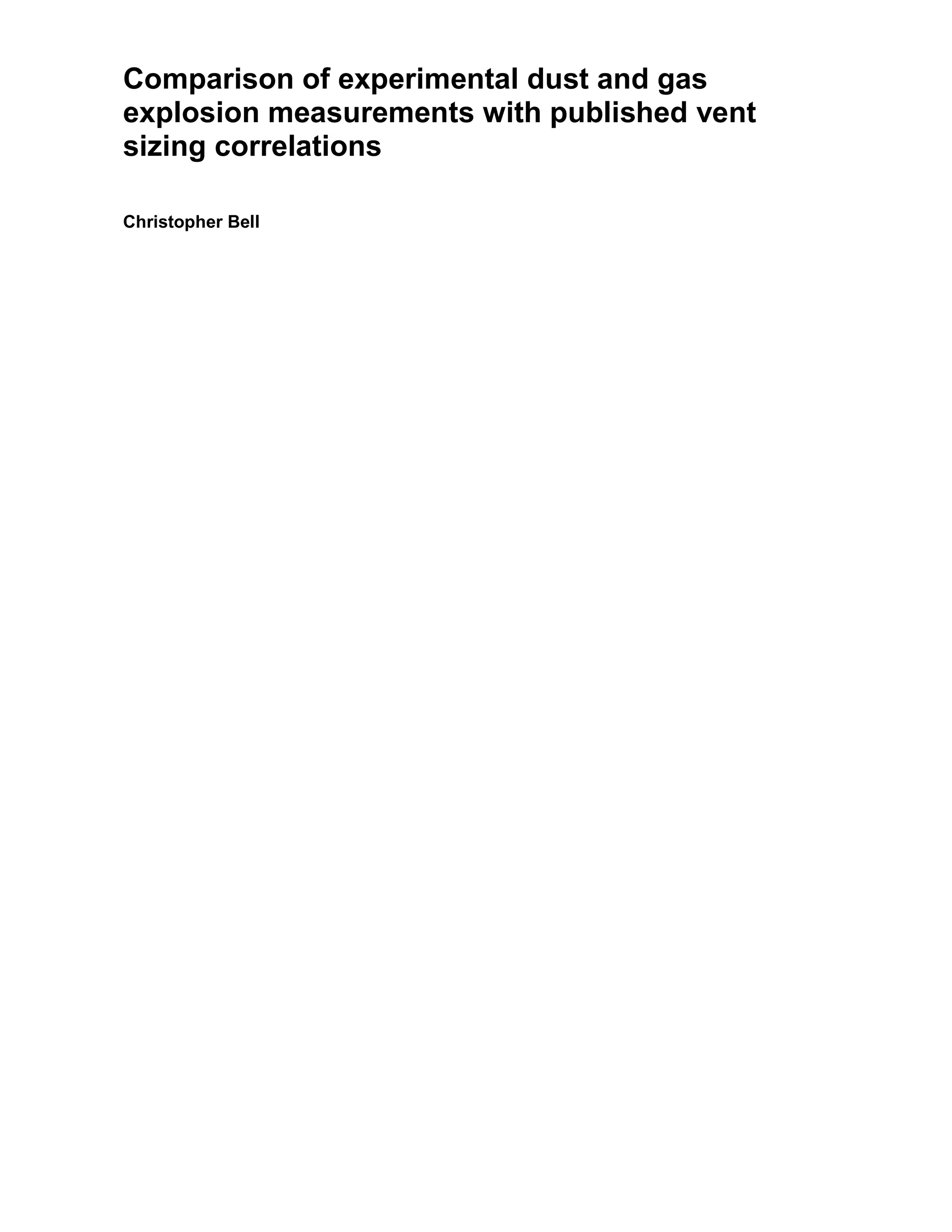 Dust explosion sizing comparison PDF