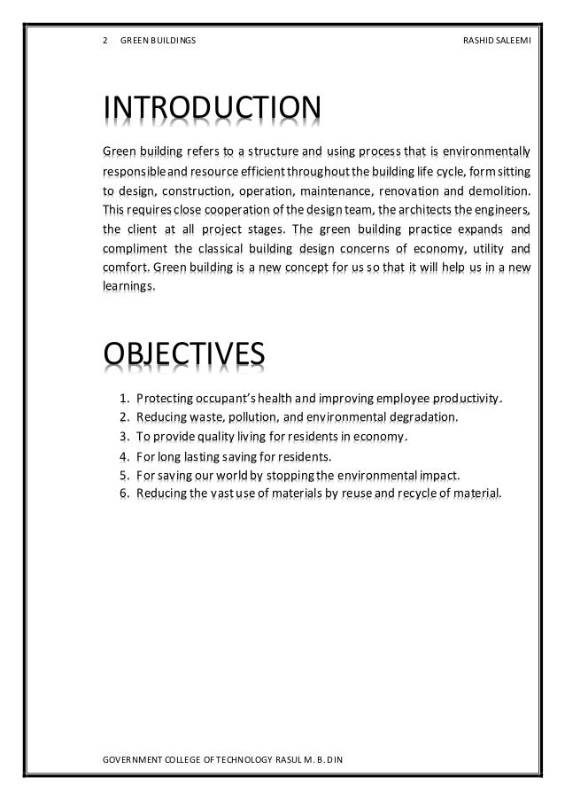Dissertation green construction
